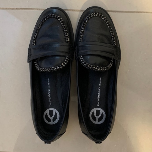 Genuine Leather Wishbone Loafers - Browns - Black - Picture 3 of 7